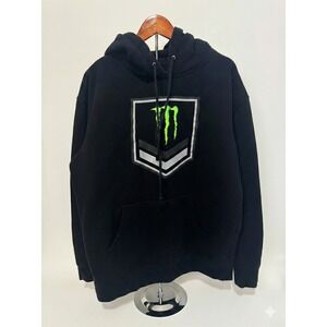 Monster Energy Hoodie Men's Large Pullover Unleash the Beast Graphic Y2K Black